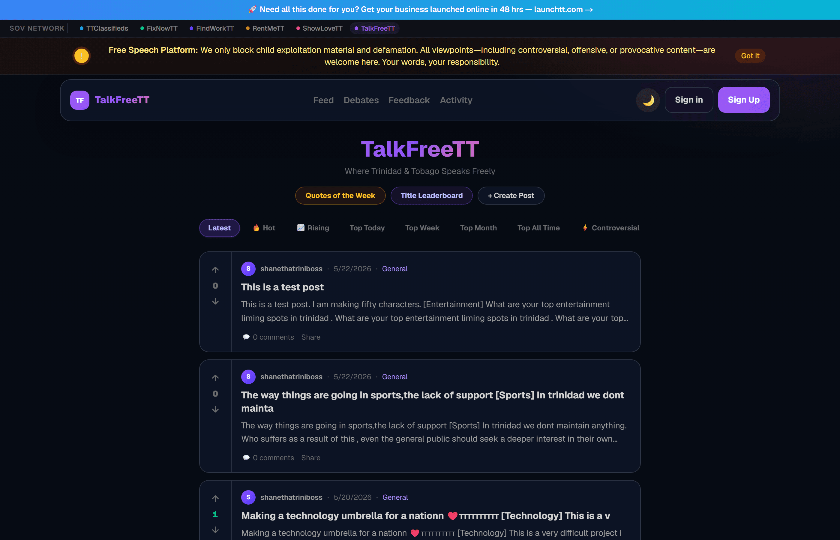TalkFreeTT screenshot